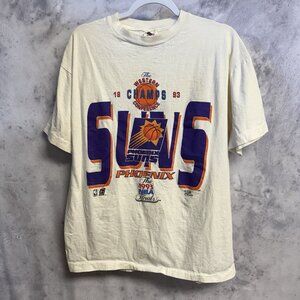 Vintage 90s Phoenix Suns T Shirt Mens XL 21.5x26 White 1993 Champions